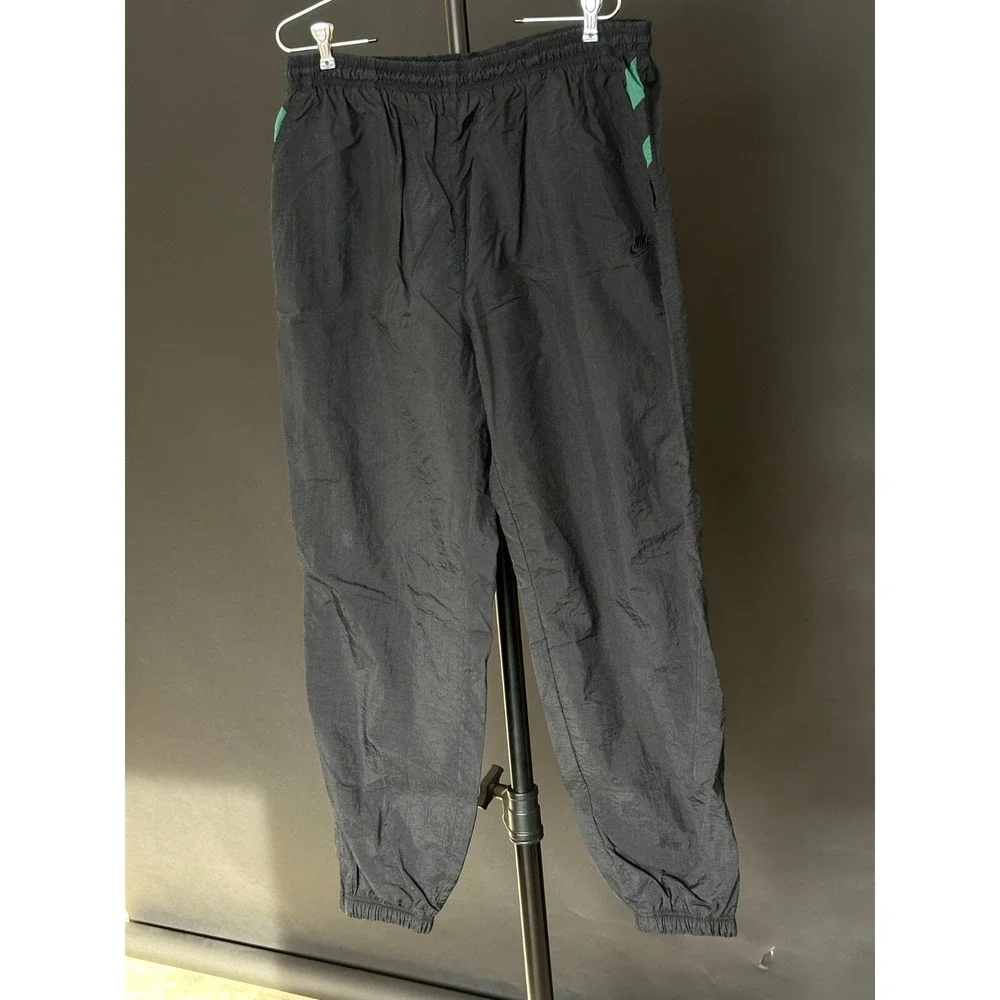Vintage Authentic 90s Nike Mens XL Warmup Pants Black Green Joggers Black Tag‎